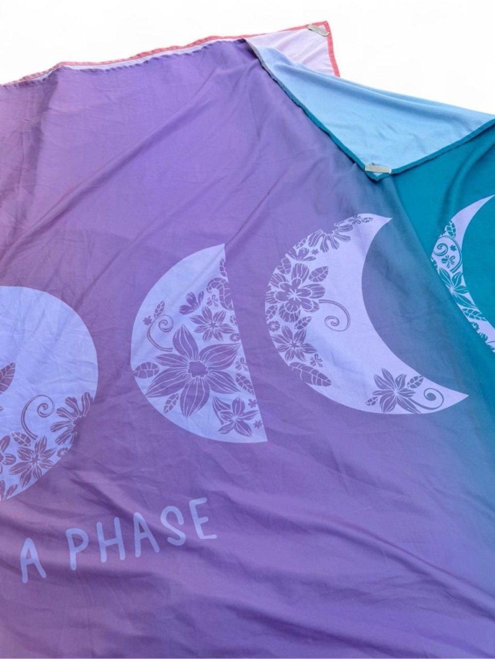Ombré Moon Phases Tapestry- Coral to Teal - Picture 2 of 5